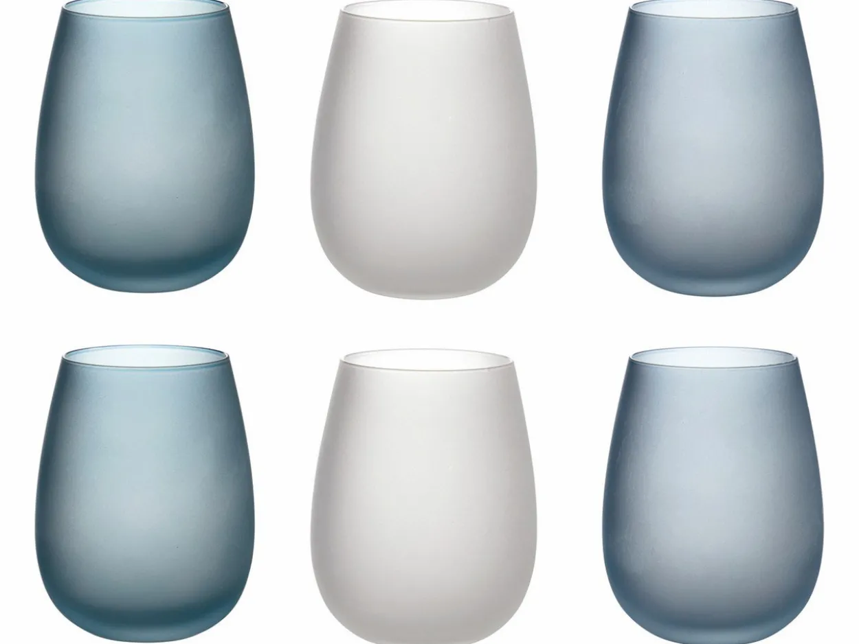 Set bicchieri Shades of Blue Dream 6 pezzi 500 ml in vetro