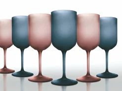 Set calici Glamour 6 pezzi 450 ml in vetro frosted