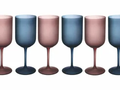 Set calici Glamour 6 pezzi 450 ml in vetro frosted