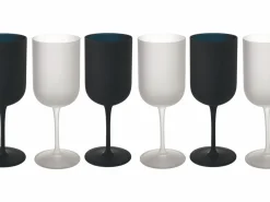 Set calici Masai Black Set 6 pezzi 450 ml in vetro frosted