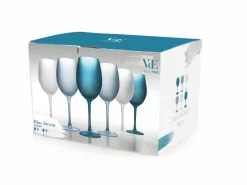 Set calici Shades of Blue Dream 6 pezzi frosted 550 ml in vetro