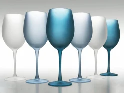 Set calici Shades of Blue Dream 6 pezzi frosted 550 ml in vetro