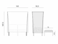 Set letto Baldacchino Komodo 2 posti