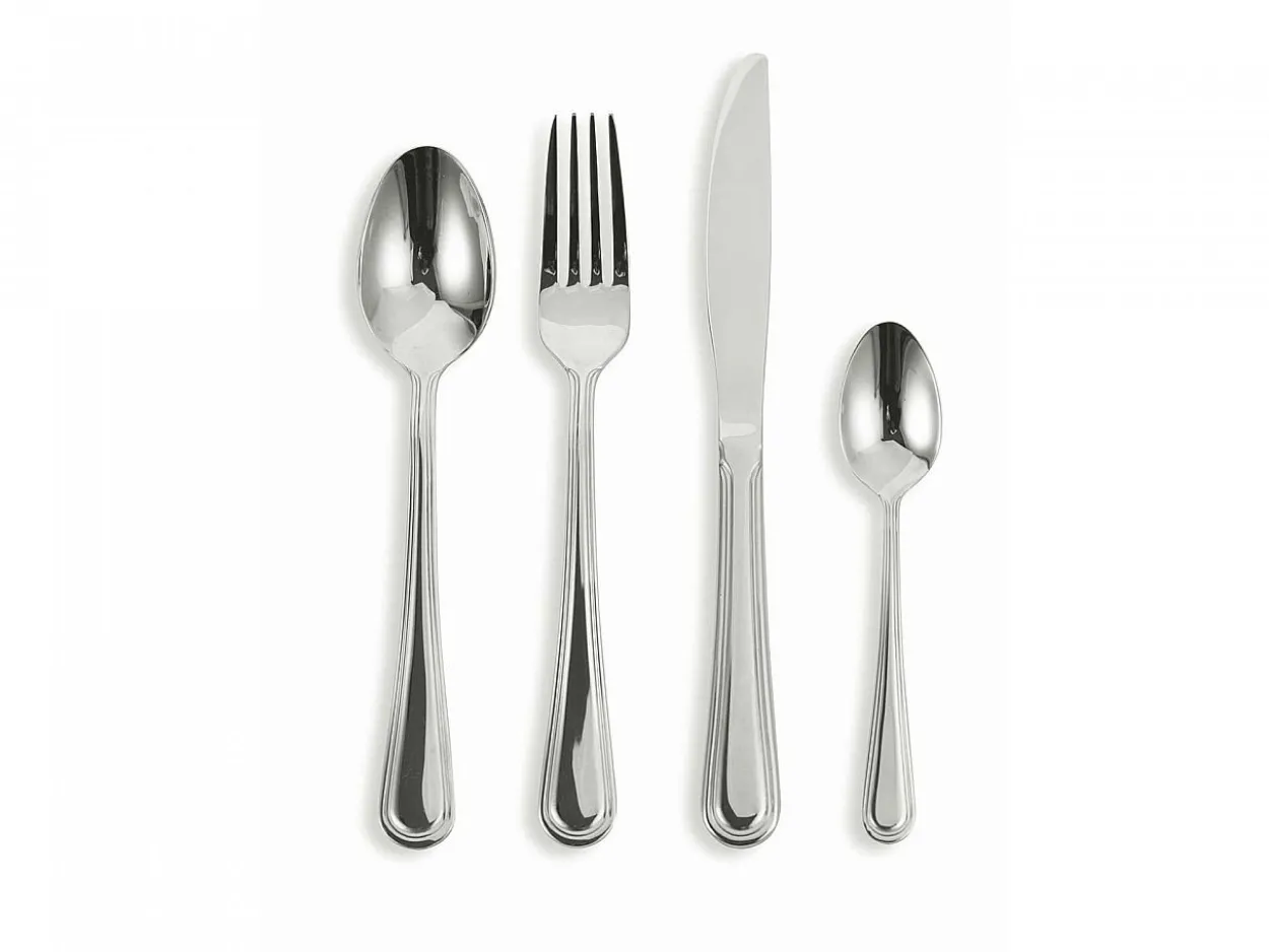 Set posate Antique 24 pezzi in acciaio silver lucido