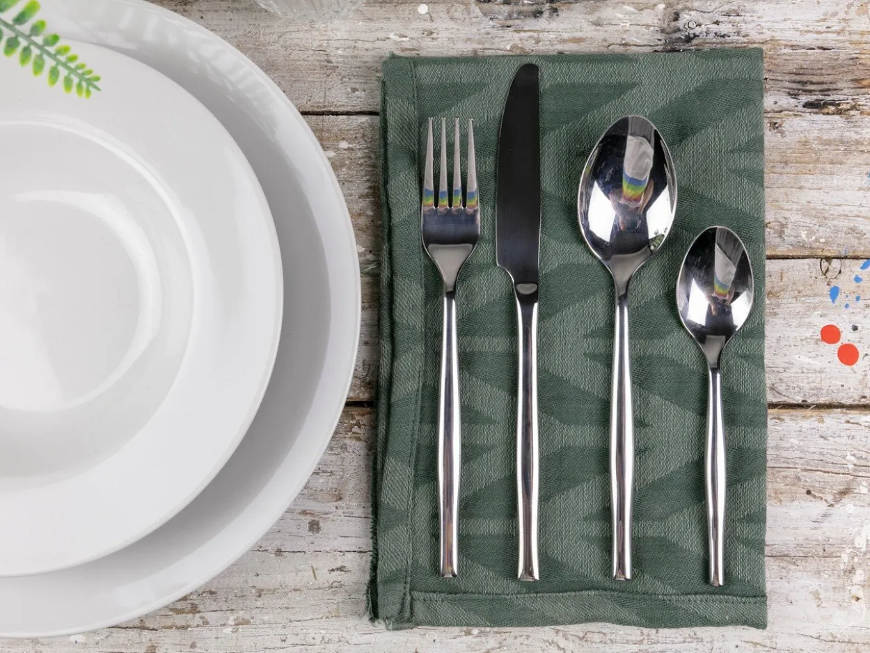 Set posate Cult 24 pezzi in acciaio silver lucido