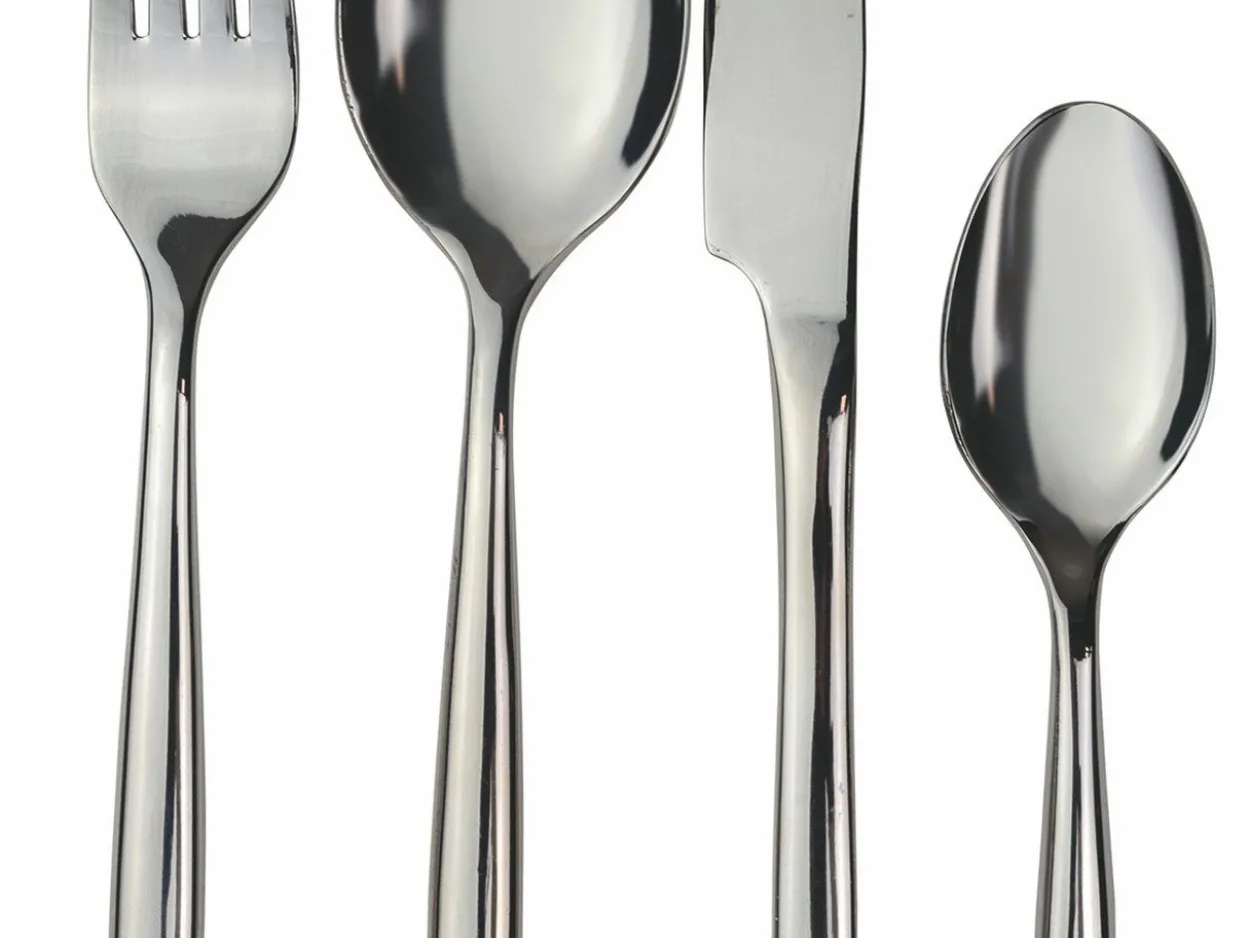 Set posate Cult 24 pezzi in acciaio silver lucido