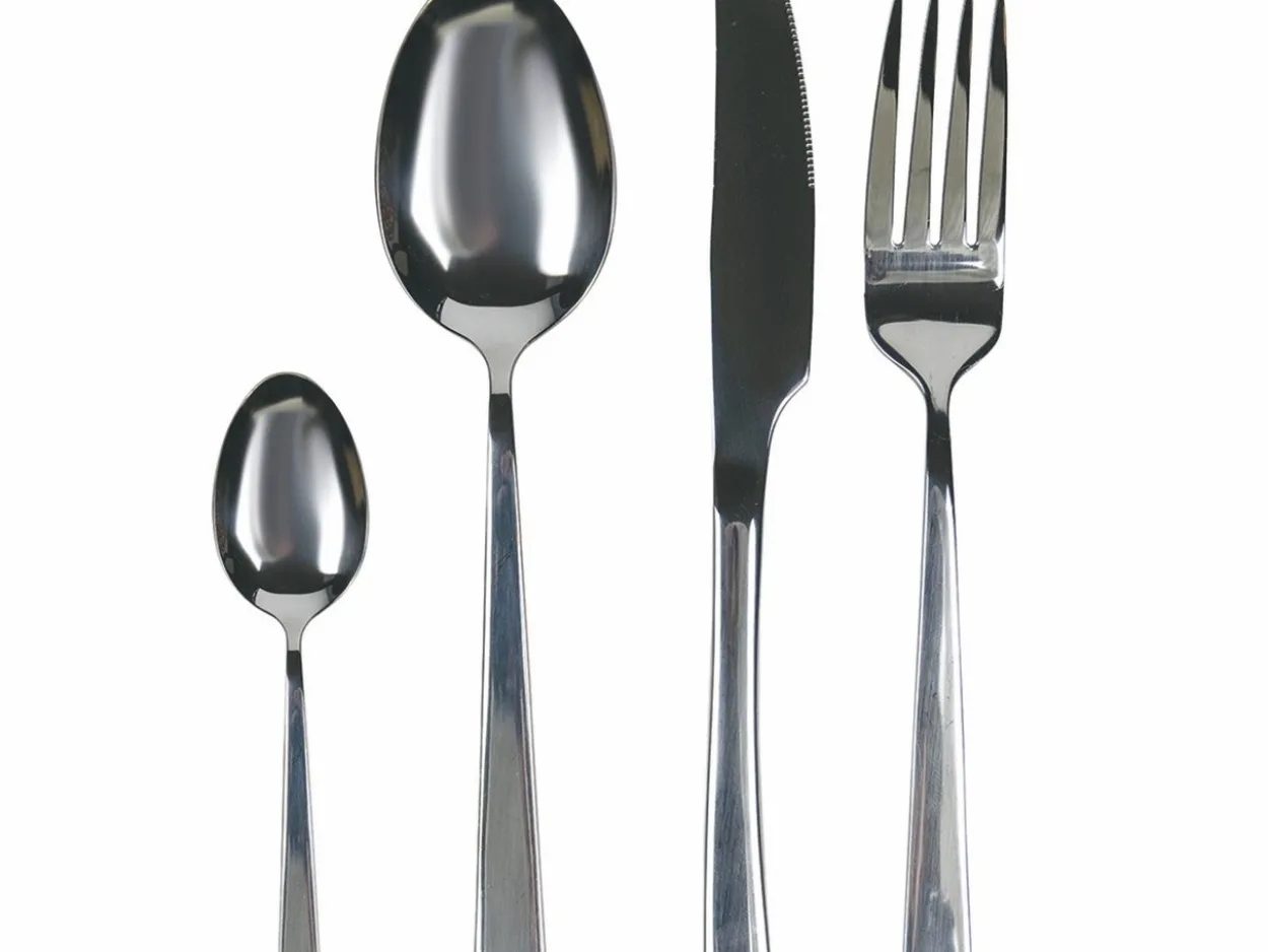 Set posate Cut 24 pezzi in acciaio silver lucido