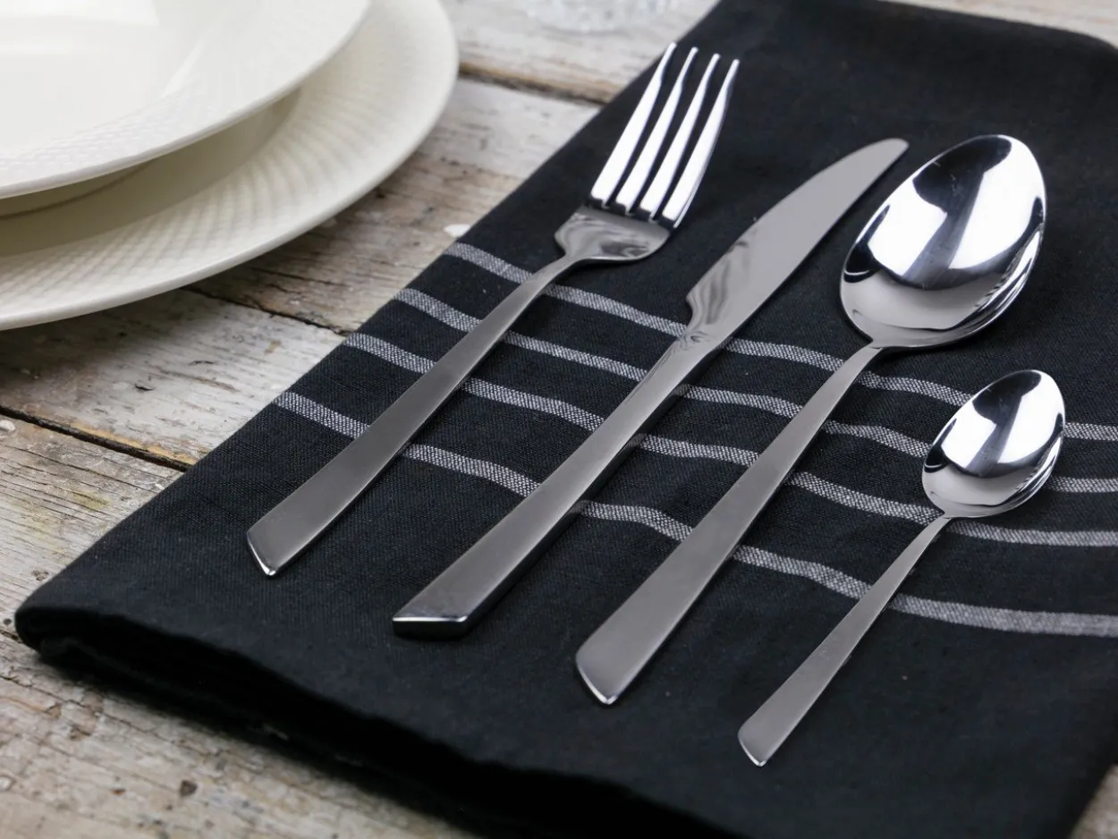 Set posate Cut 24 pezzi in acciaio silver lucido