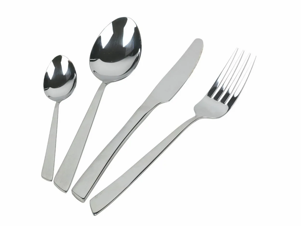Set posate Cut 24 pezzi in acciaio silver lucido