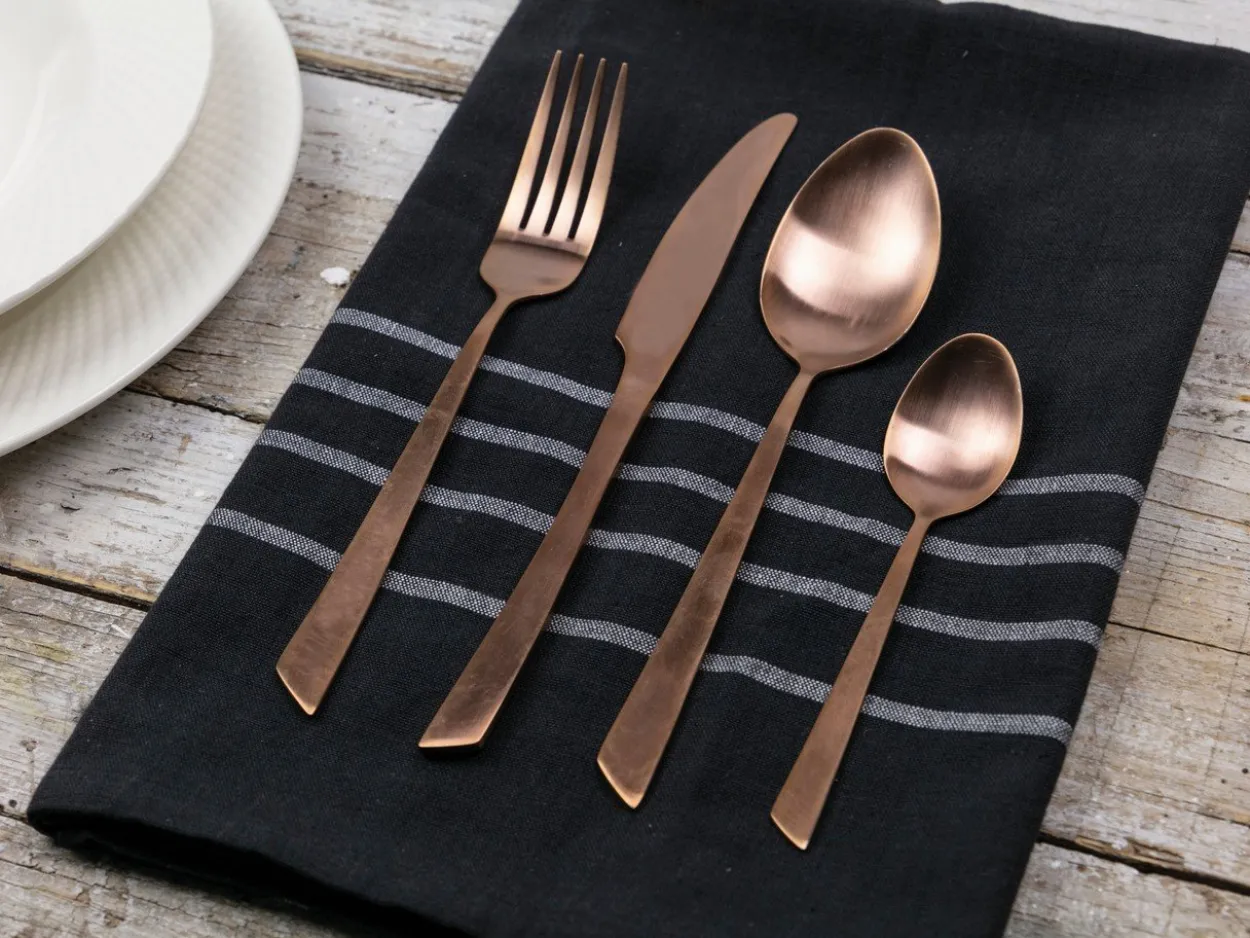 Set posate Cut 24 pezzi in acciaio copper opaco