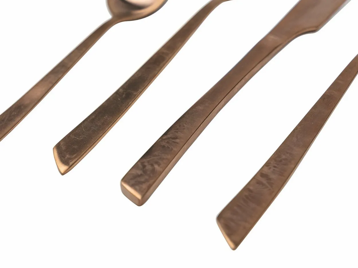 Set posate Cut 24 pezzi in acciaio copper opaco