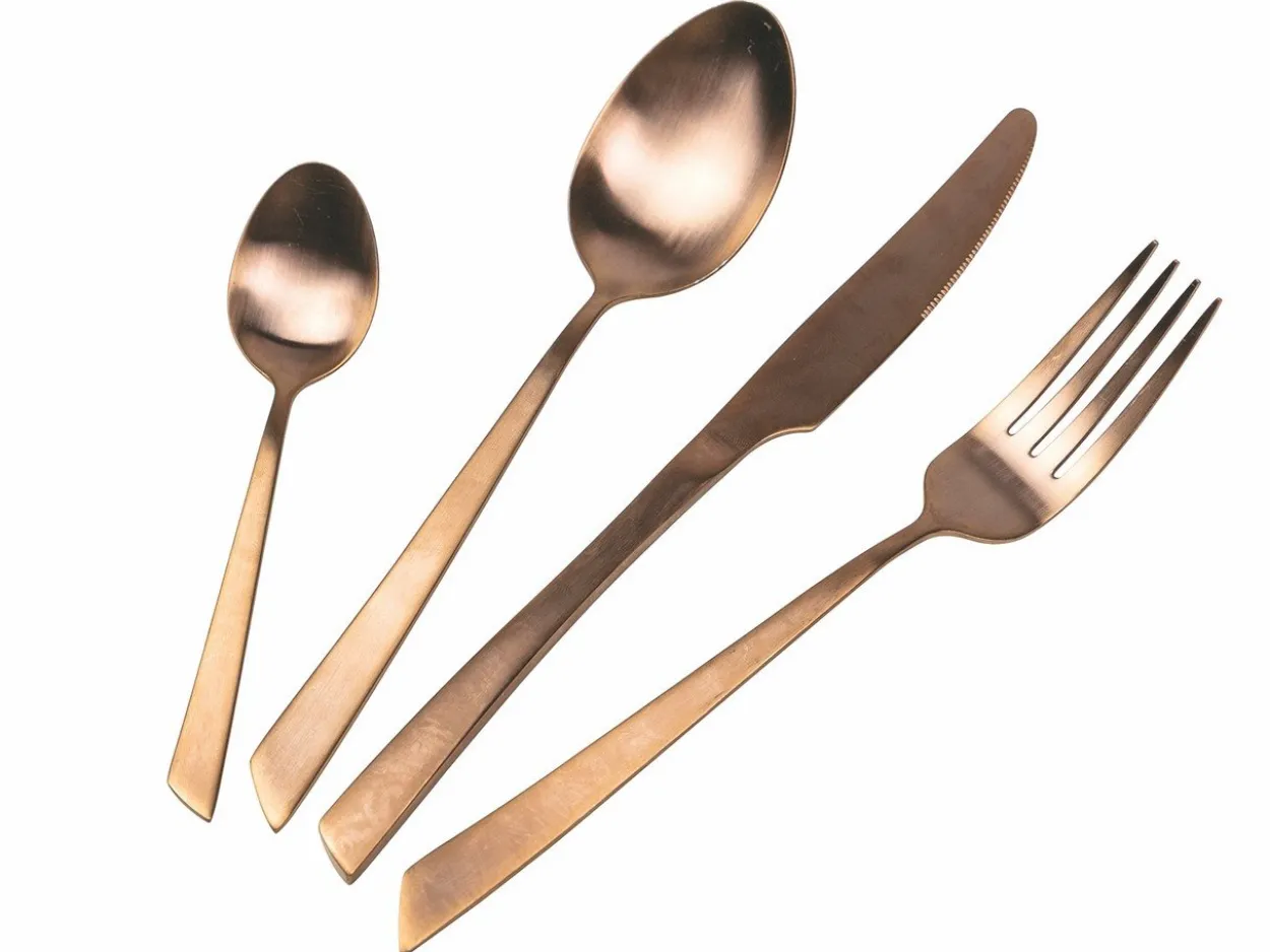 Set posate Cut 24 pezzi in acciaio copper opaco