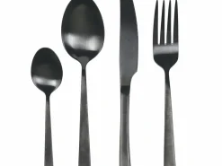 Set posate Cut 24 pezzi in acciaio nero opaco
