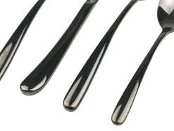 Set posate Drop 24 pezzi in acciaio nero lucido