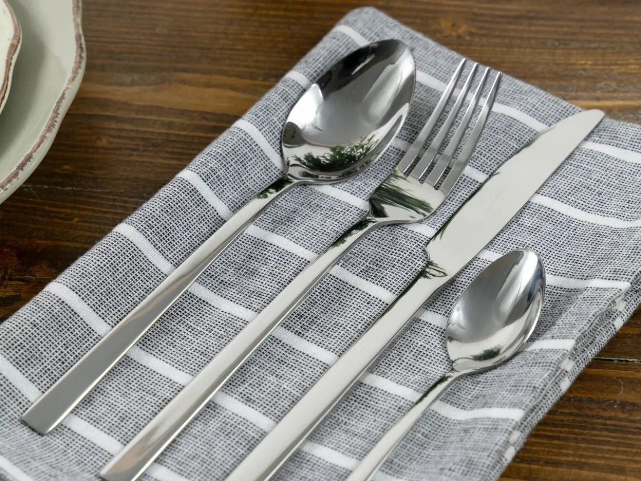 Set posate Lexington 24 pezzi in acciaio lucido silver