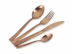 Set posate Lexington 24 pezzi in acciaio opaco copper