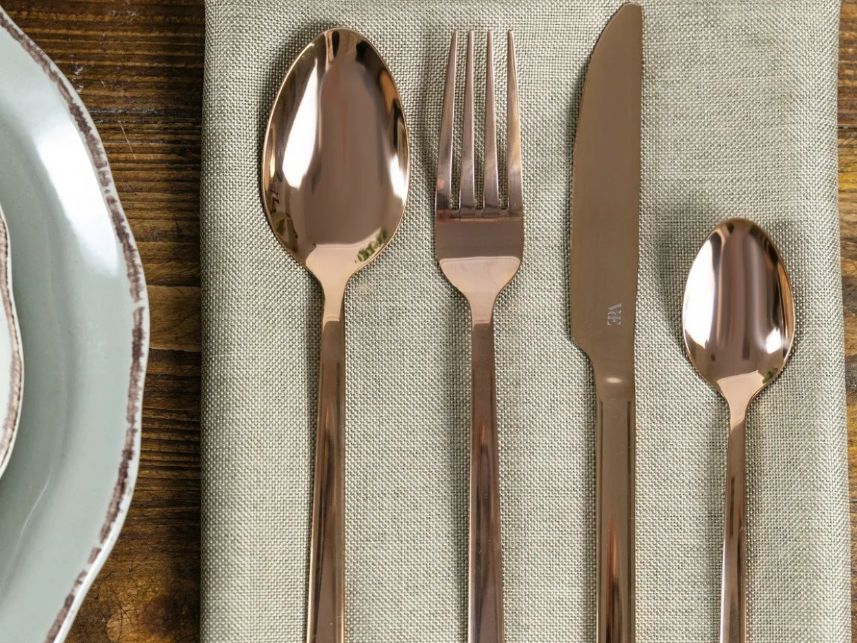 Set posate Lexington 24 pezzi in acciaio lucido copper