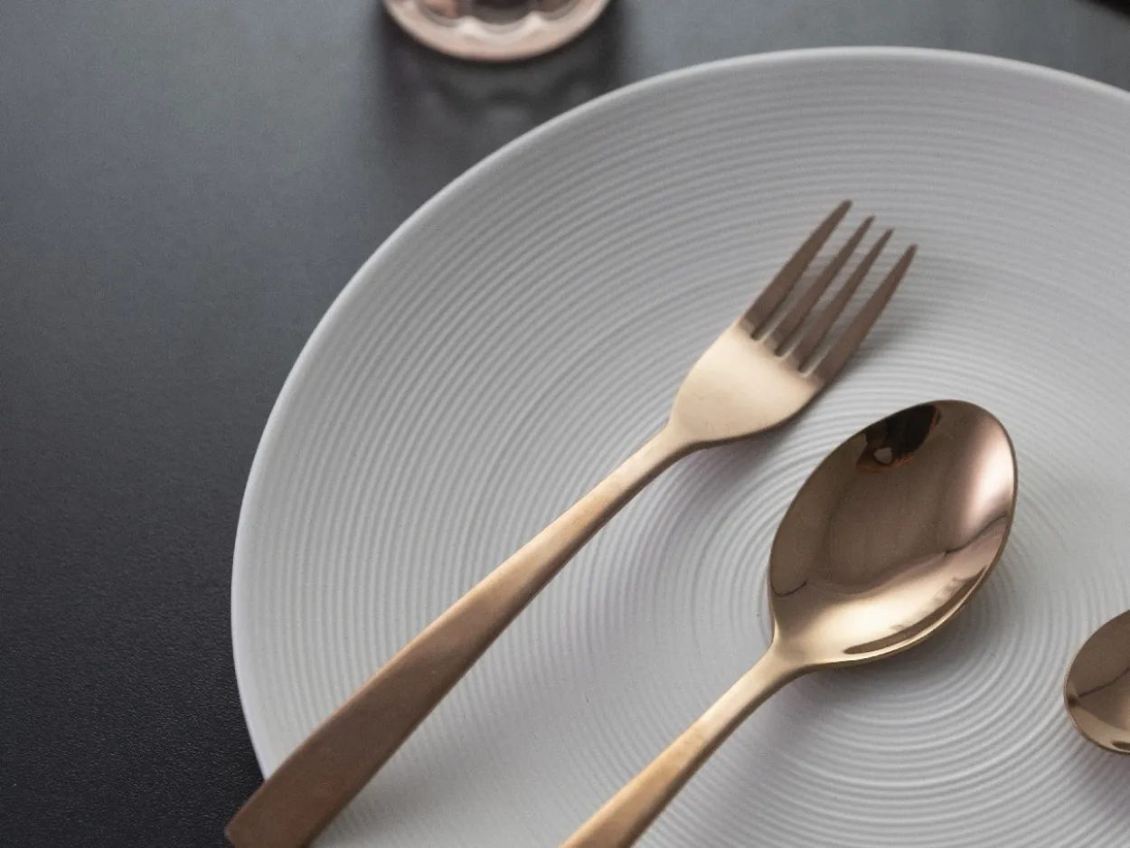 Set posate Madison 24 pezzi in acciaio copper lucido