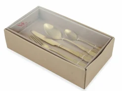Set posate Modern 24 pezzi in acciaio oro opaco