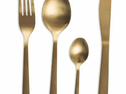 Set posate Modern 24 pezzi in acciaio oro opaco
