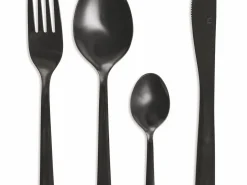 Set posate Modern 24 pezzi in acciaio nero lucido