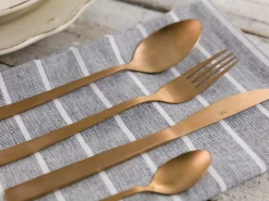 Set posate Modern 24 pezzi in acciaio copper lucido
