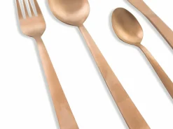 Set posate Modern 24 pezzi in acciaio copper lucido
