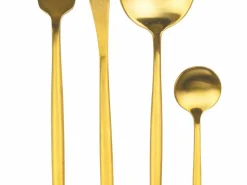 Set posate Preciosa 24 pezzi in acciaio oro opaco