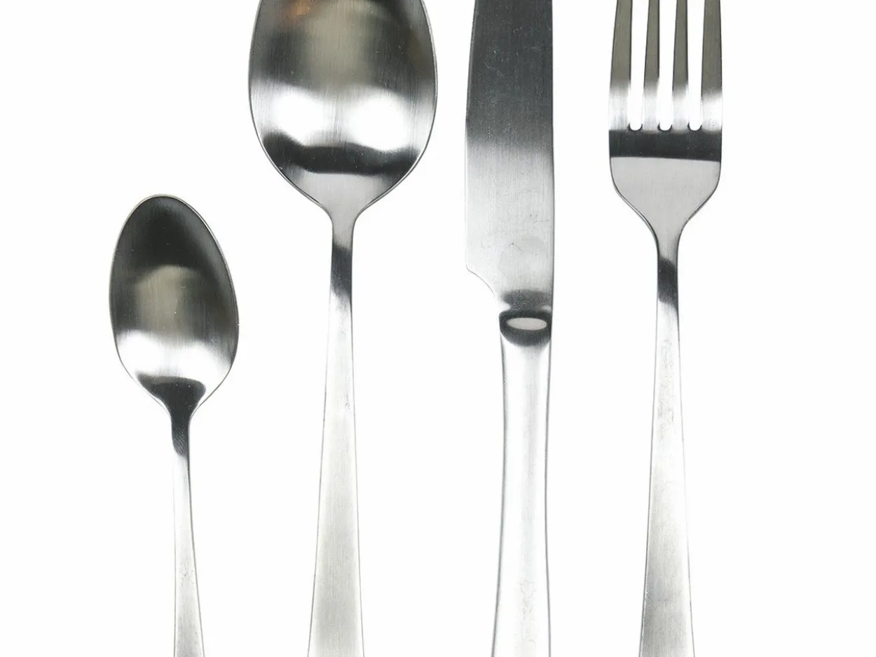 Set posate Round 24 pezzi in acciaio silver opaco
