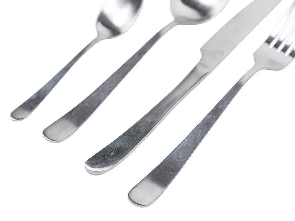 Set posate Round 24 pezzi in acciaio silver opaco
