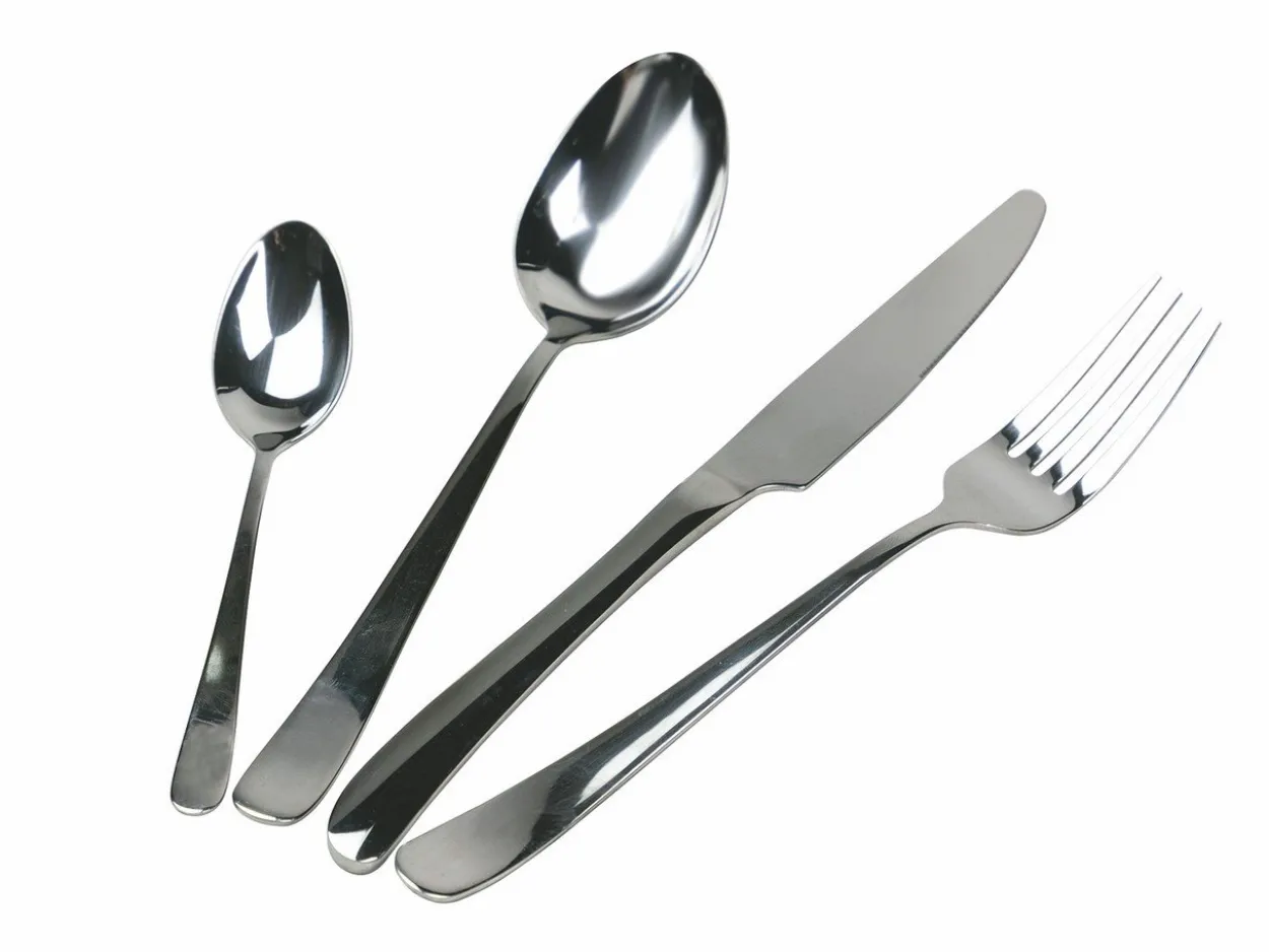 Set posate Round 24 pezzi in acciaio silver lucido