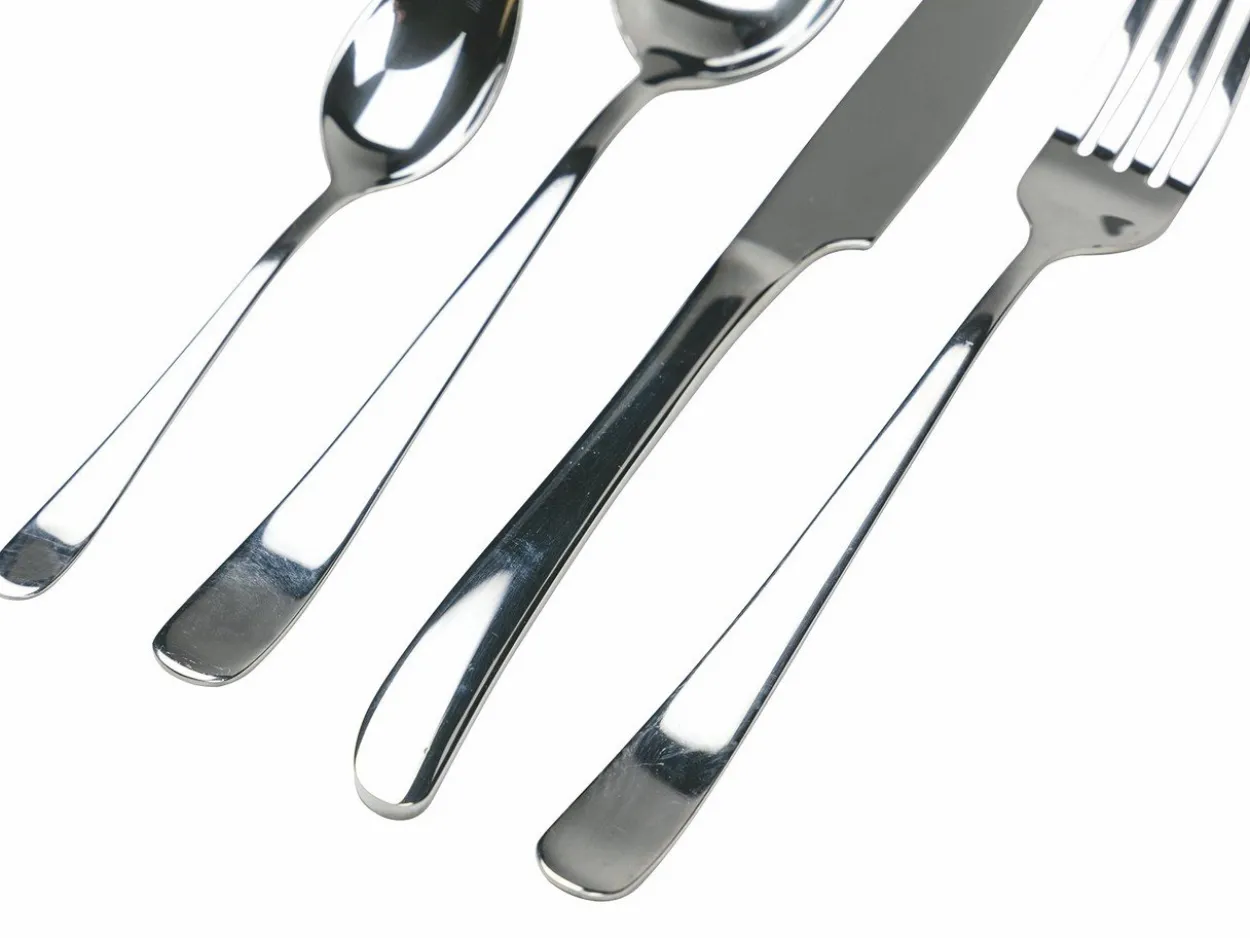 Set posate Round 24 pezzi in acciaio silver lucido