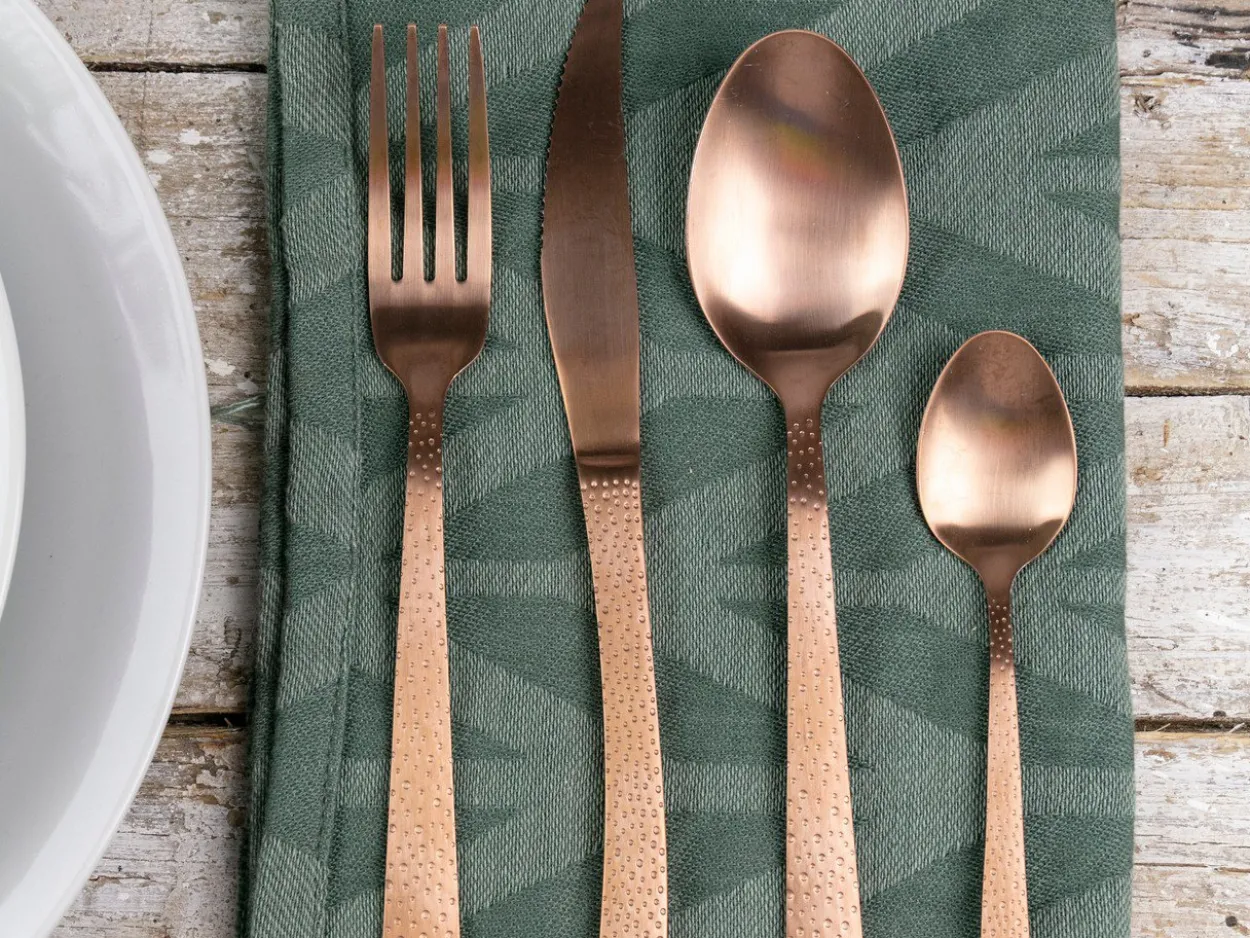 Set posate Stone 24 pezzi copper opaco in acciaio