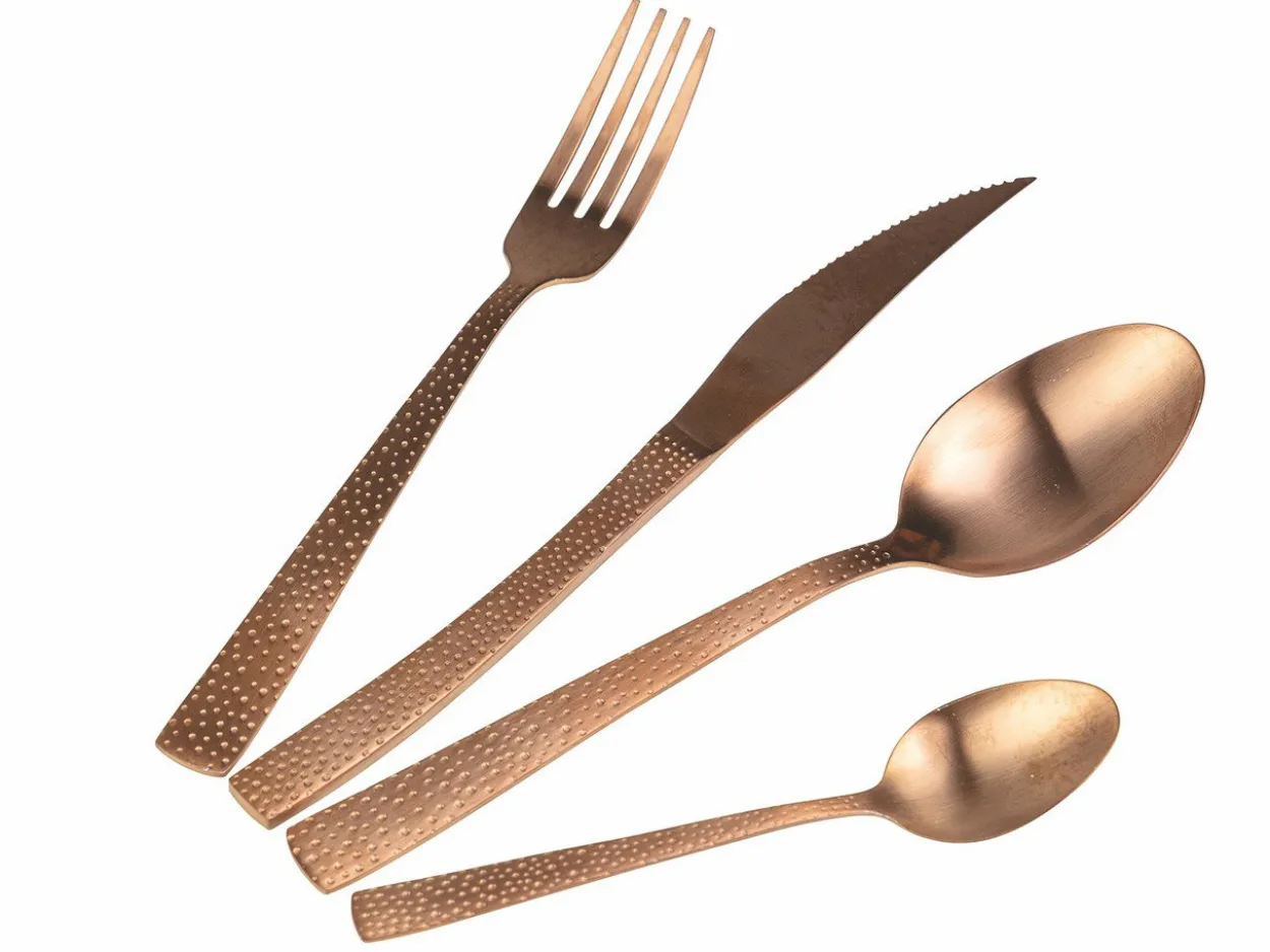 Set posate Stone 24 pezzi copper opaco in acciaio