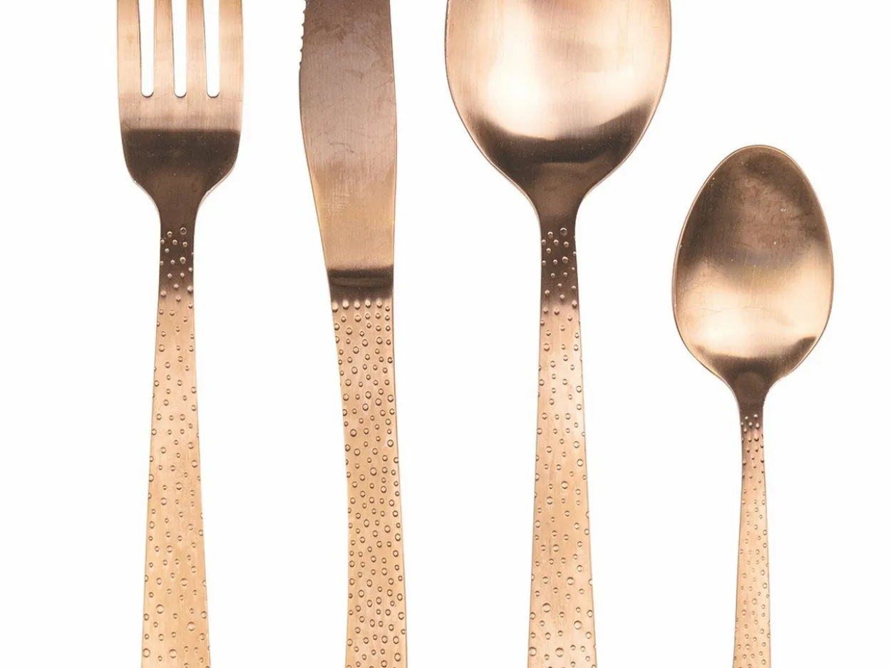 Set posate Stone 24 pezzi copper opaco in acciaio