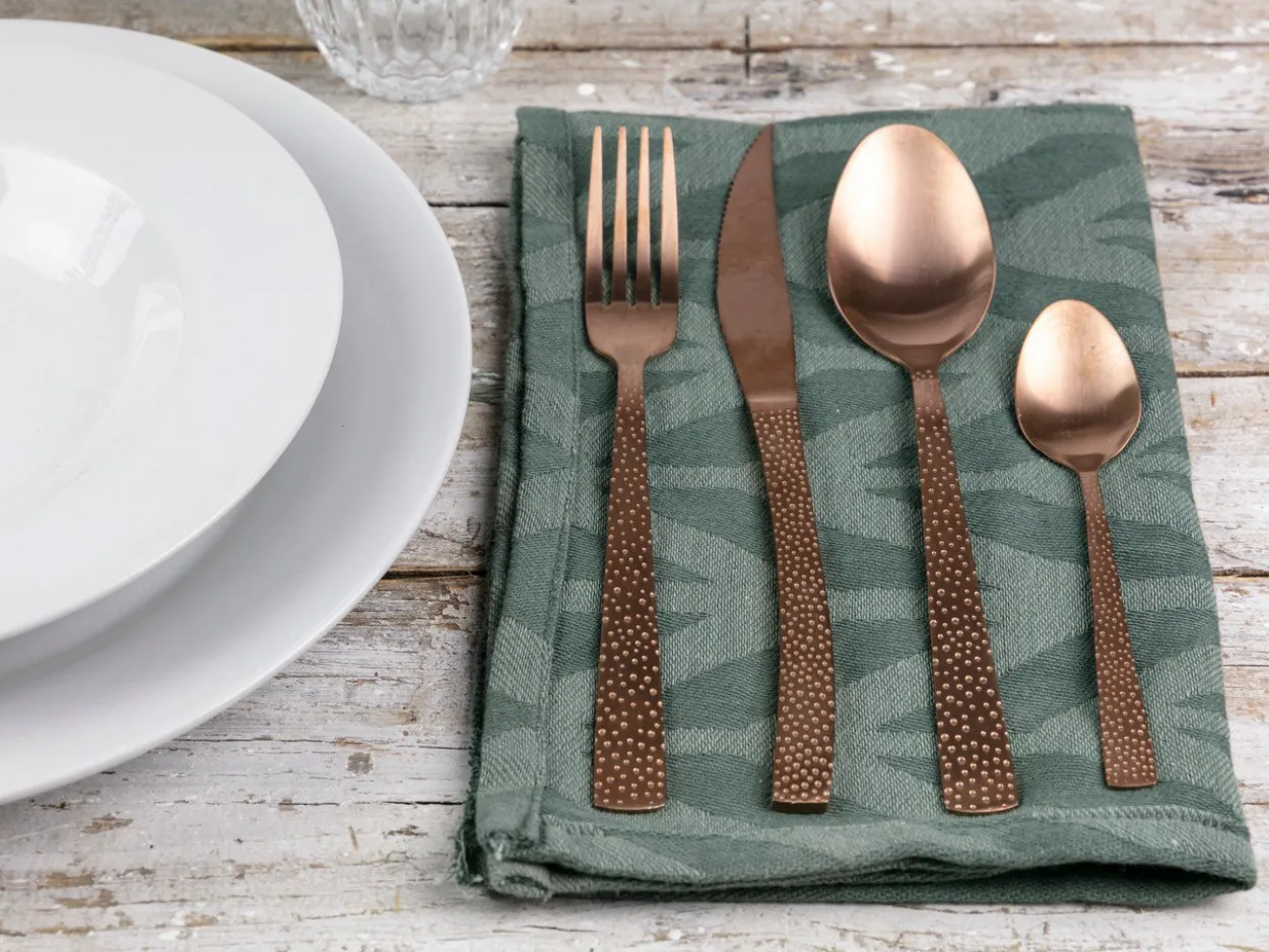Set posate Stone 24 pezzi copper opaco in acciaio