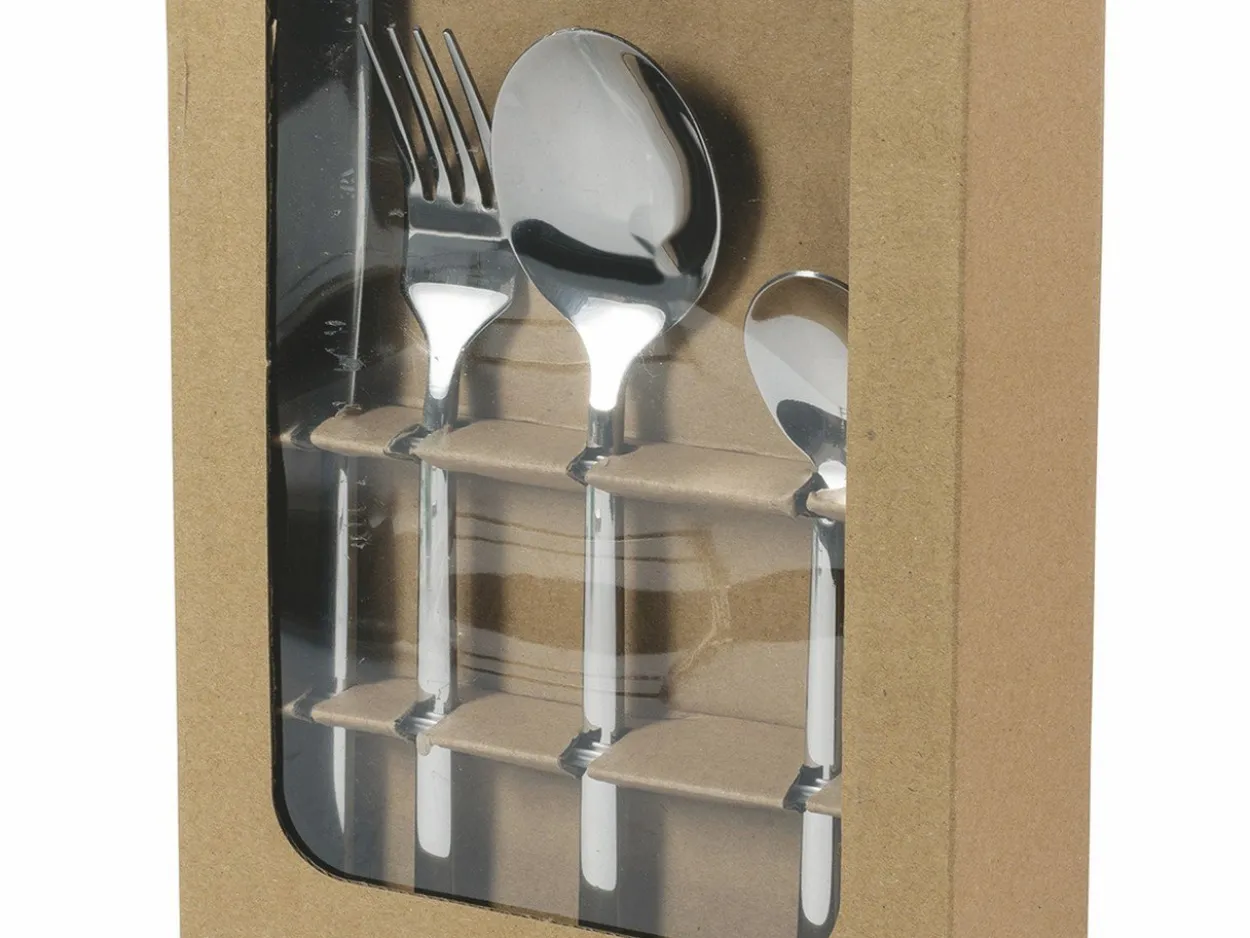 Set posate Stylo 24 pezzi in acciaio lucido silver
