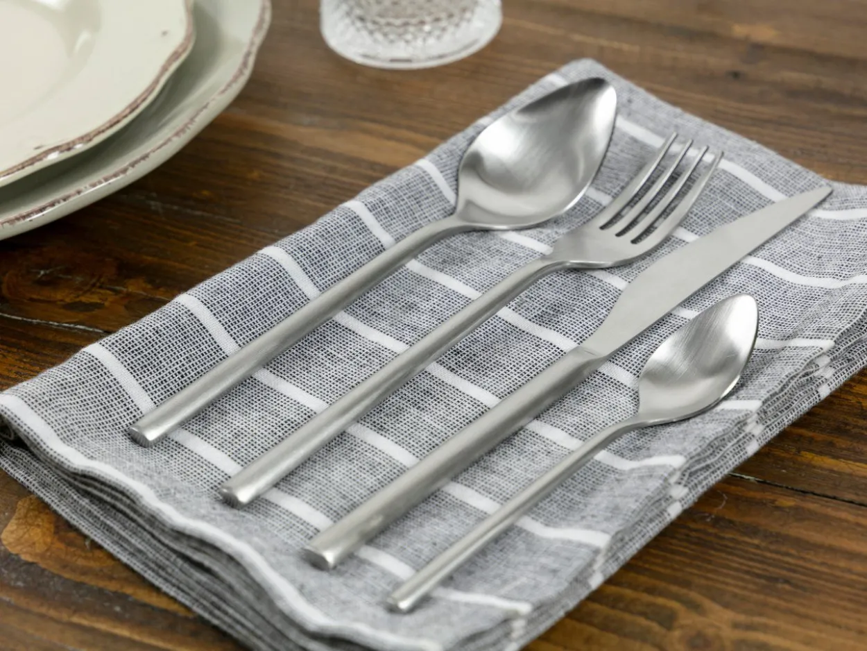Set posate Times 24 pezzi in acciaio opaco silver