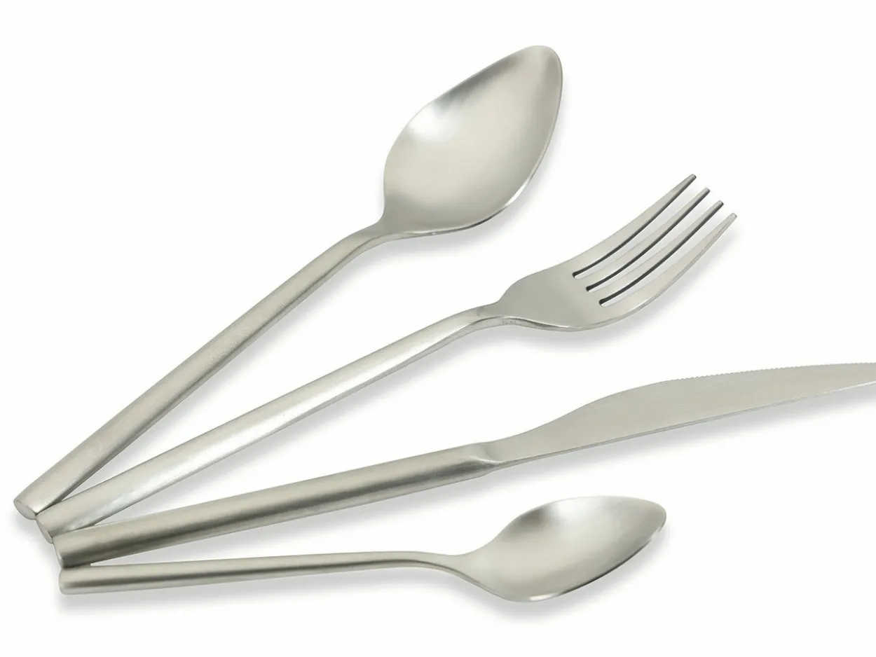 Set posate Times 24 pezzi in acciaio opaco silver