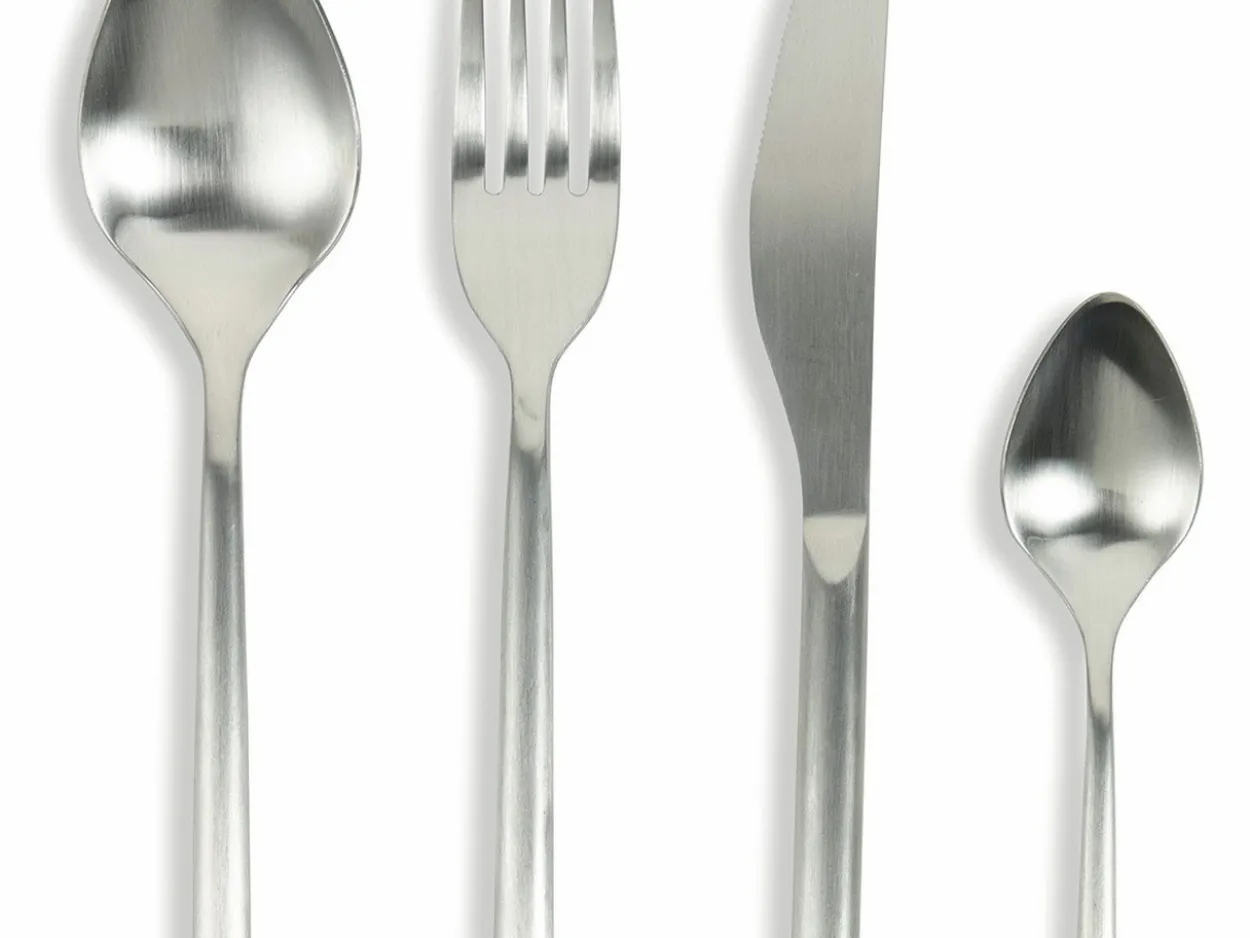 Set posate Times 24 pezzi in acciaio opaco silver