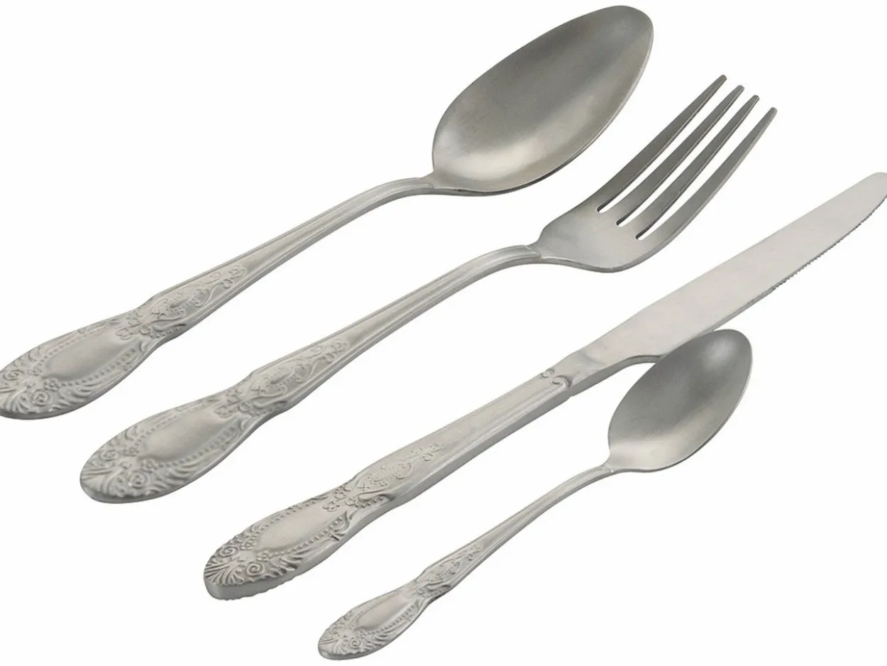 Set posate Wonderland 24 pezzi in acciaio satinato silver