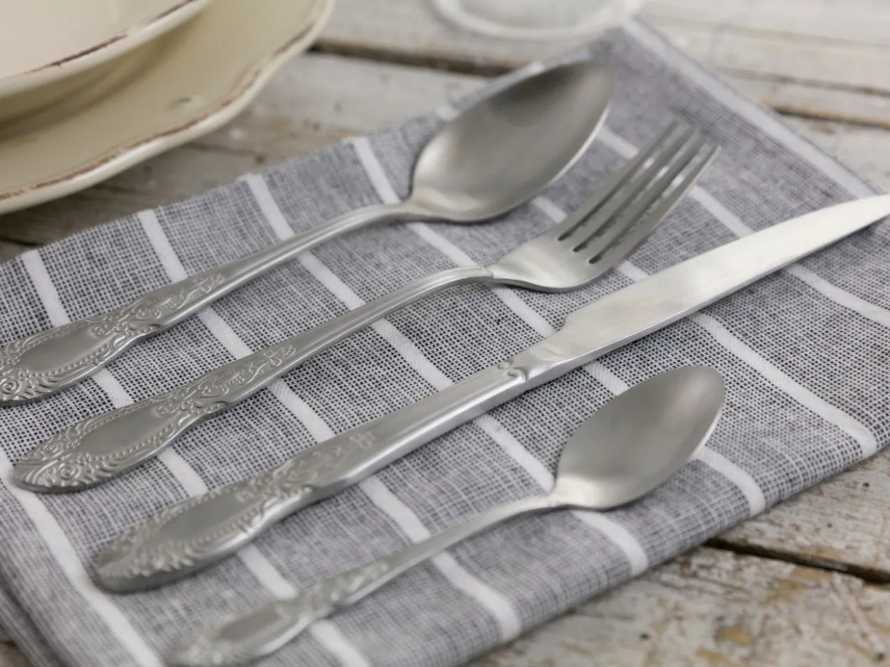 Set posate Wonderland 24 pezzi in acciaio satinato silver