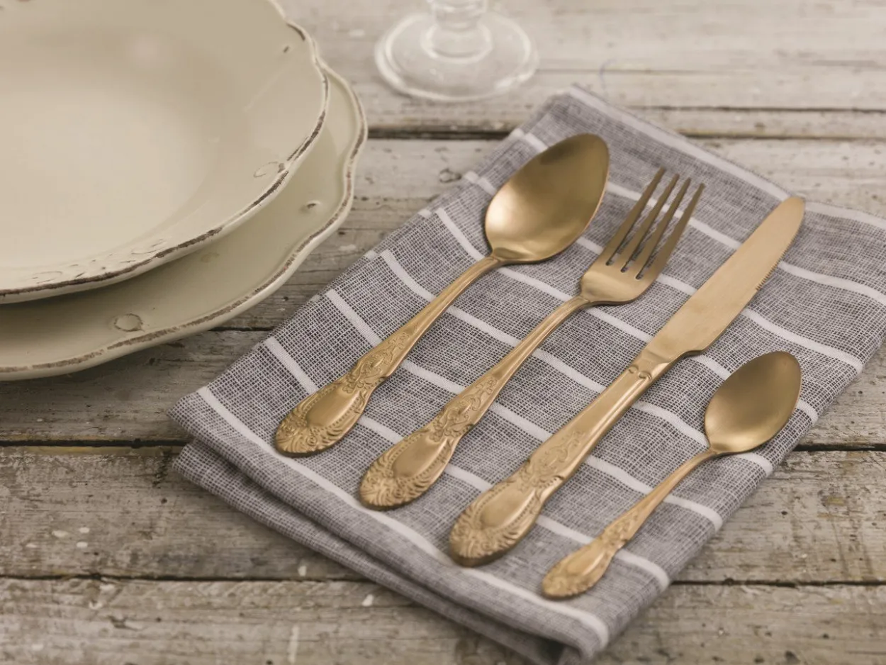 Set posate Wonderland 24 pezzi in acciaio satinato copper