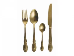 Set Posate Wonderland 24 pezzi oro satinato