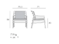 Set salotto da giardino Aria 3 pezzi