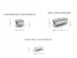Set Salotto da giardino Moon/Alu