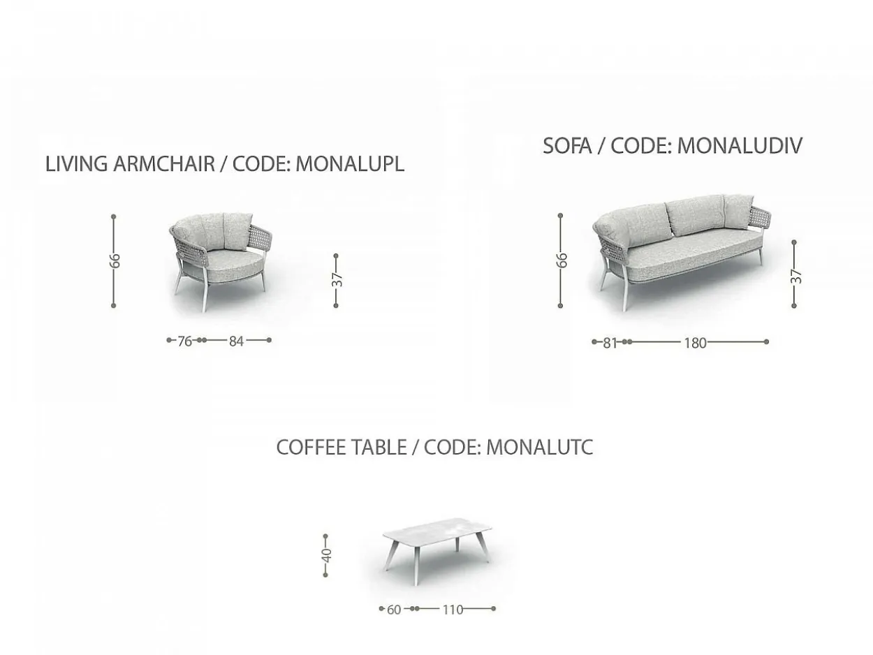 Set Salotto da giardino Moon/Alu