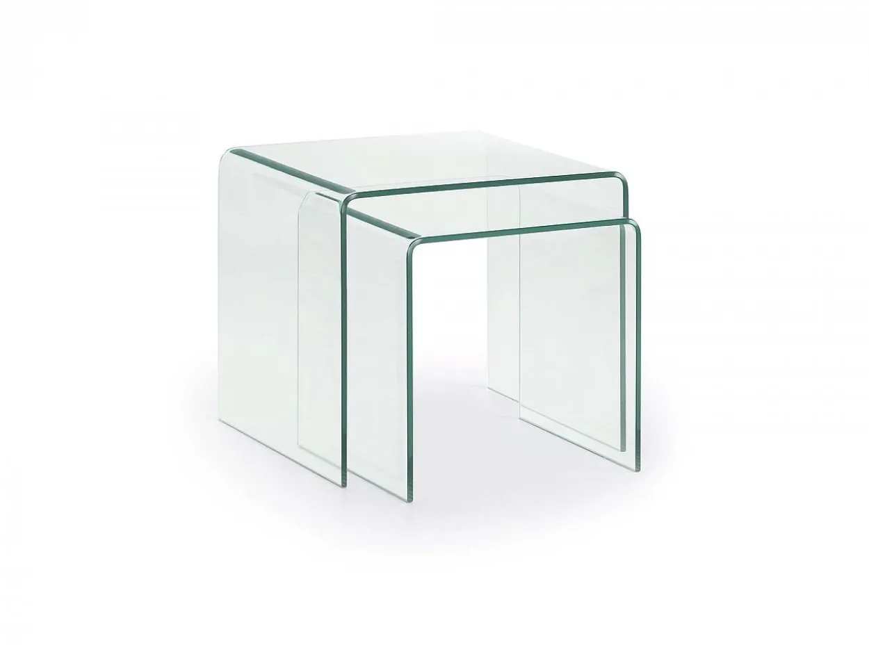 Set 2 tavolini Barbarigo 50x45 vetro trasparente