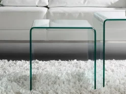 Set 2 tavolini Barbarigo 50x45 vetro trasparente