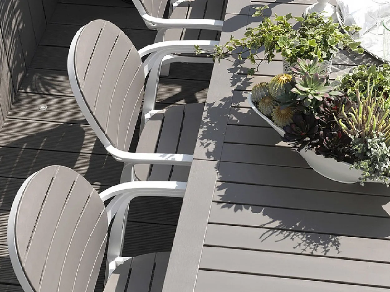 Set tavolo Alloro 140/210 con 4 poltrone Palma